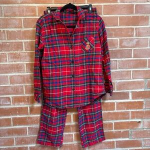 Ralph Lauren Kids Red and Blue Plaid Pajama Set